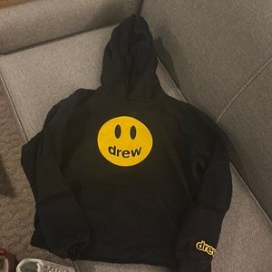 Black Drew House mascott deconstructed hoodie